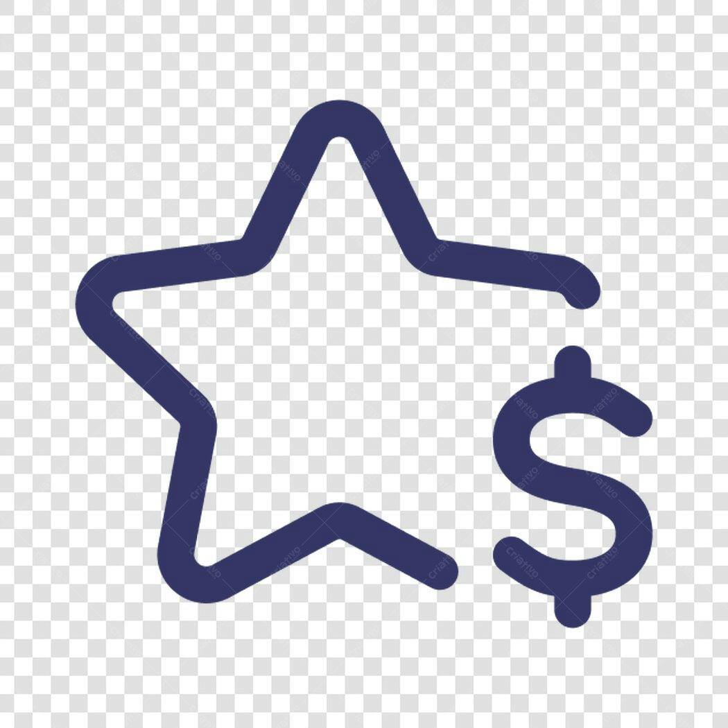 Ícone Estrela e Dólar PNG com fundo transparente