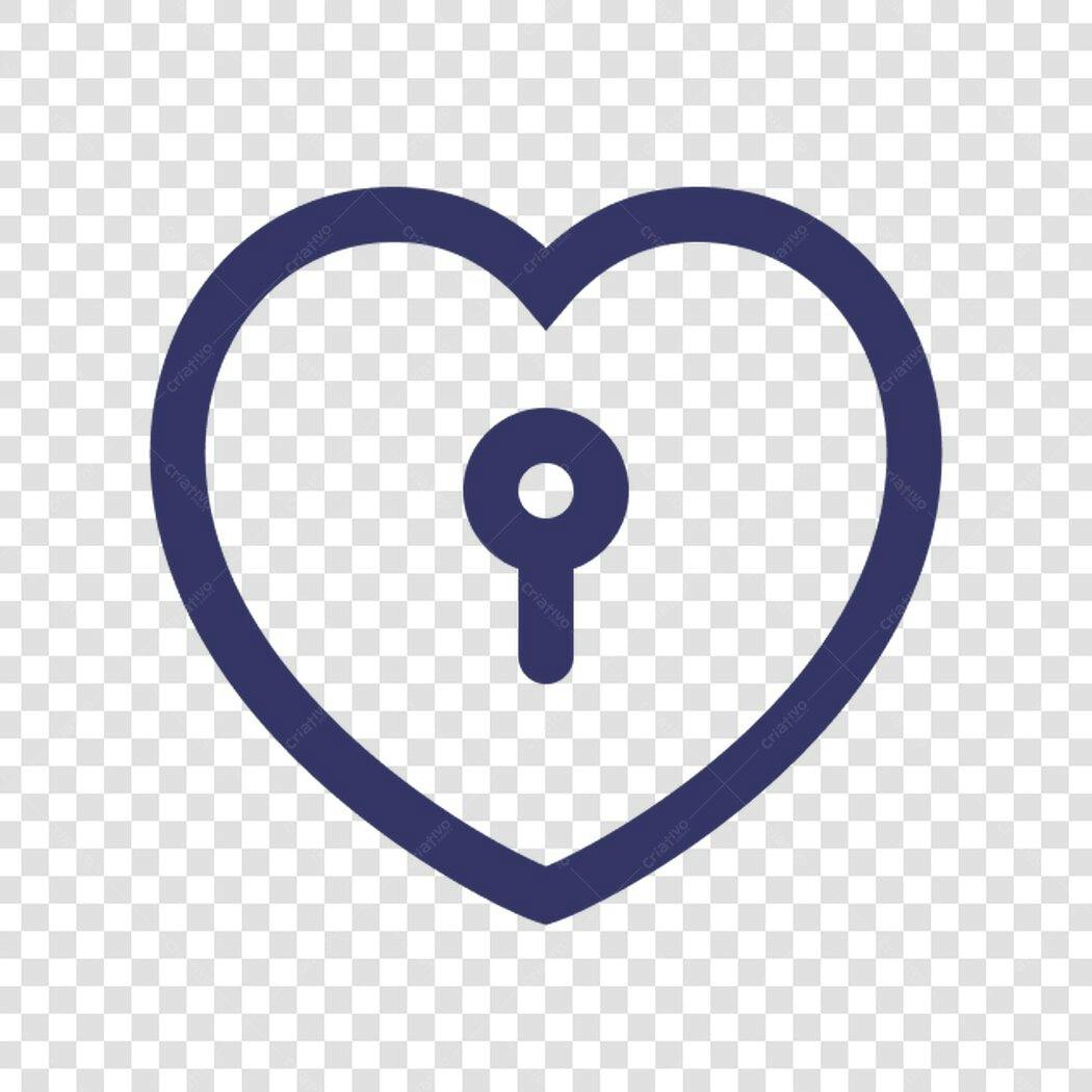 Ícone Coração com Fechadura PNG com fundo transparente