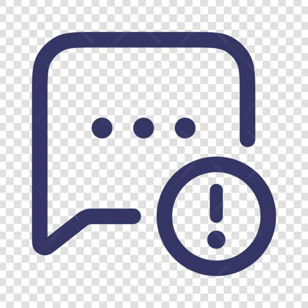 Icone de alerta em balão de conversa PNG com fundo transparente