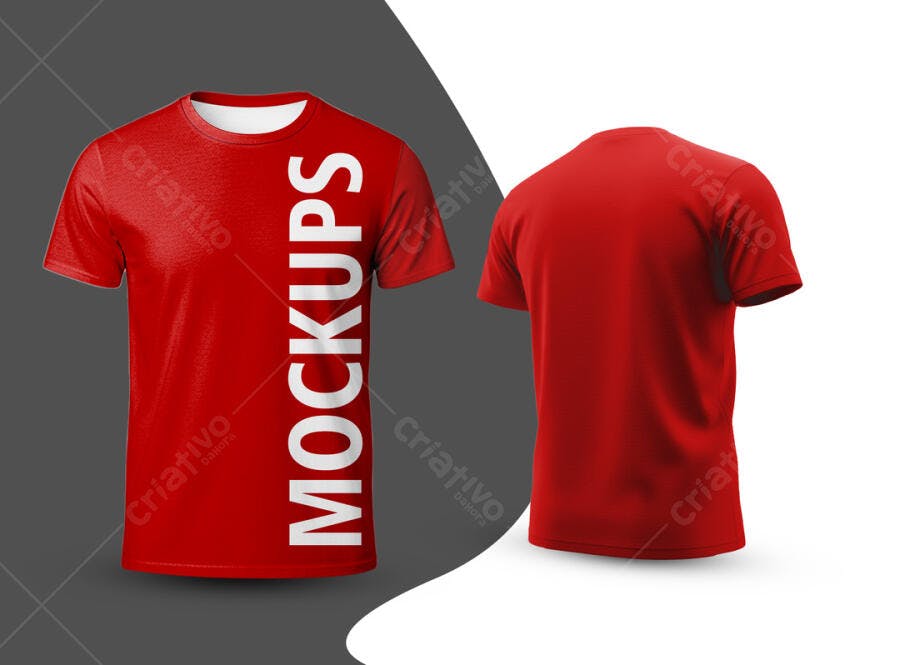 Mockup Camiseta Vermelha PSD Editável