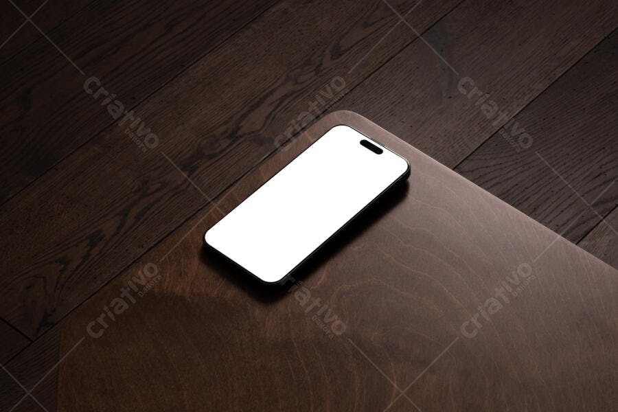 Mockup de Smartphone em Madeira PSD Editável