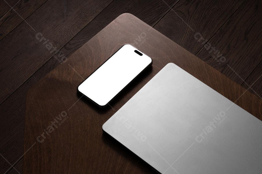 Maquete Celular e Notebook PSD Editável