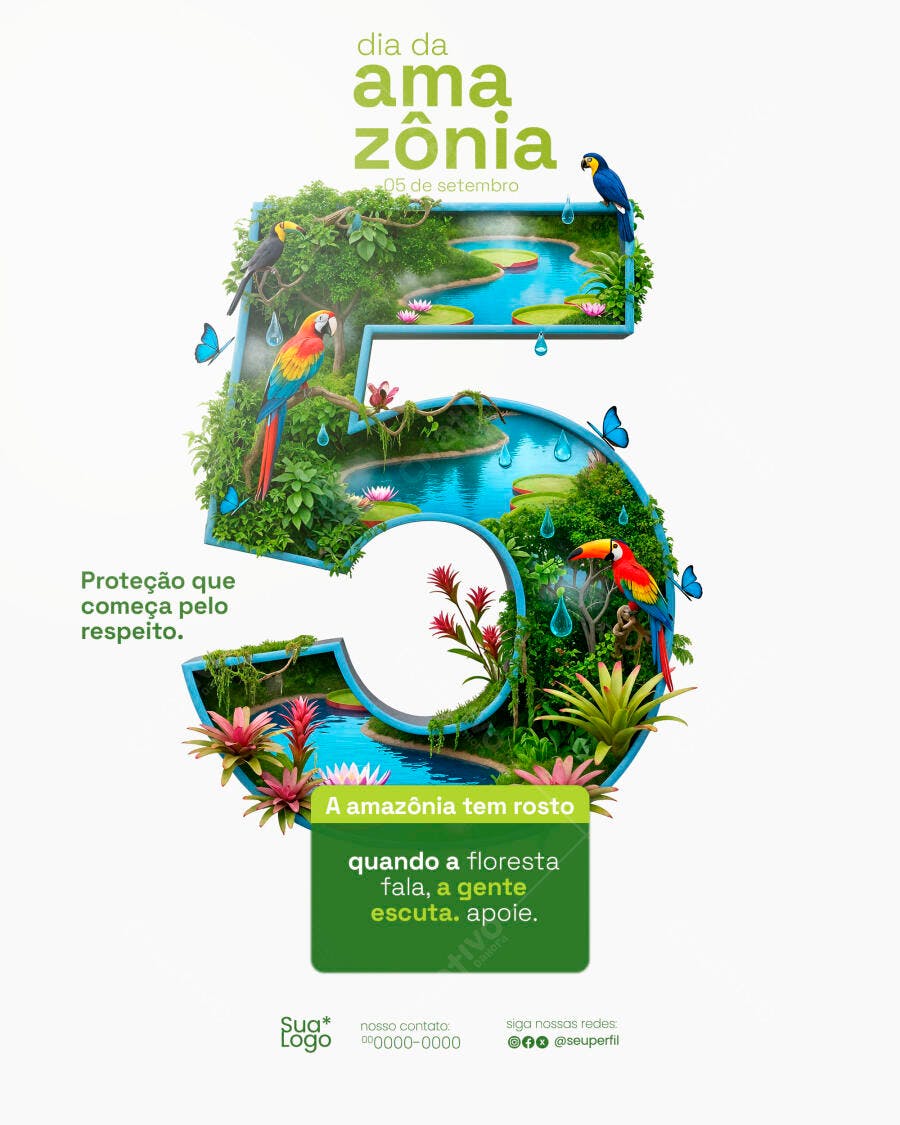 Flyer Dia da Amazônia PSD Editável