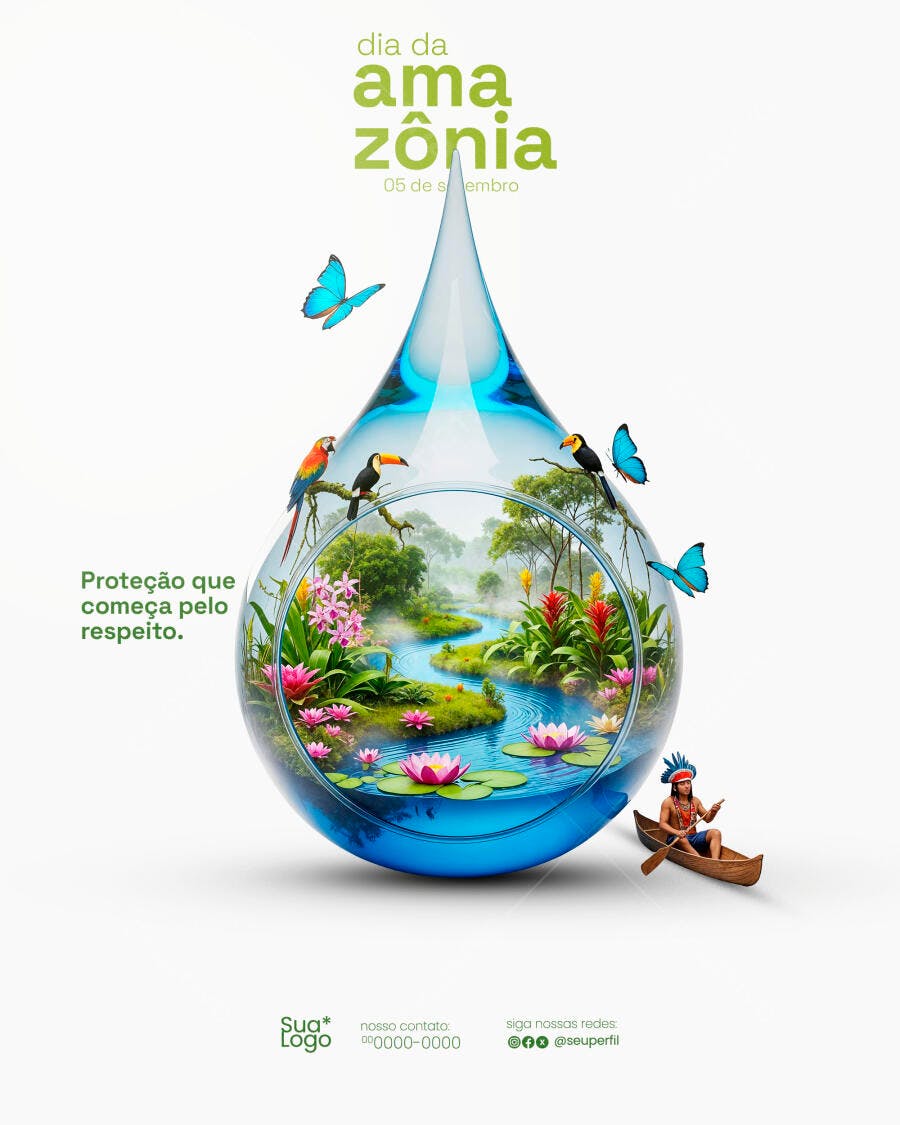 Flyer Dia da Amazônia PSD Editável
