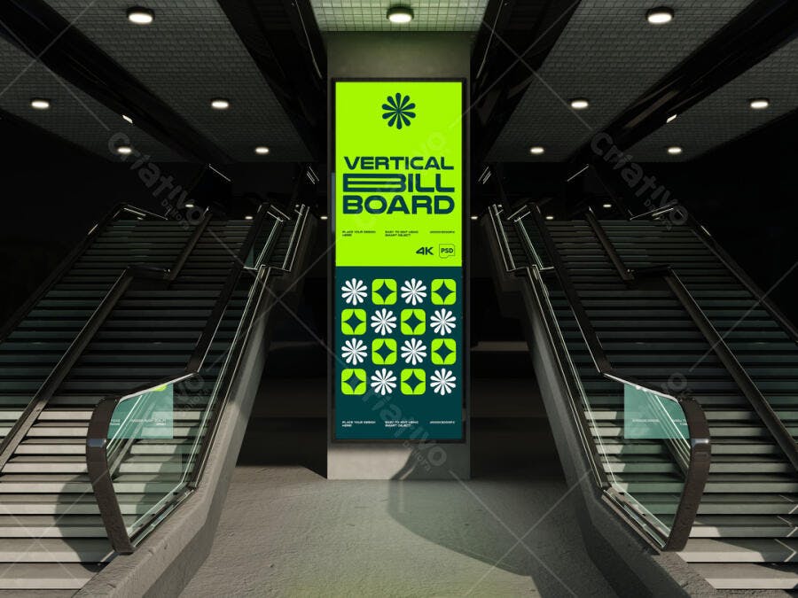 Outdoor Vertical Billboard PSD Editável
