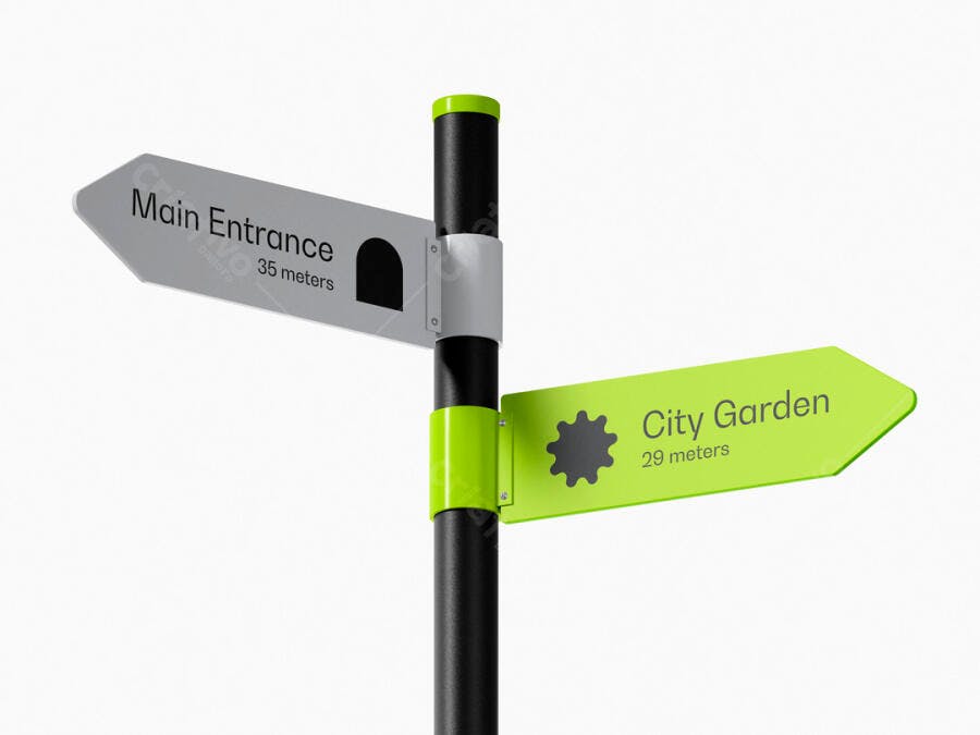 Placas de Sinalização para Jardim e Entrada Principal PSD Editável