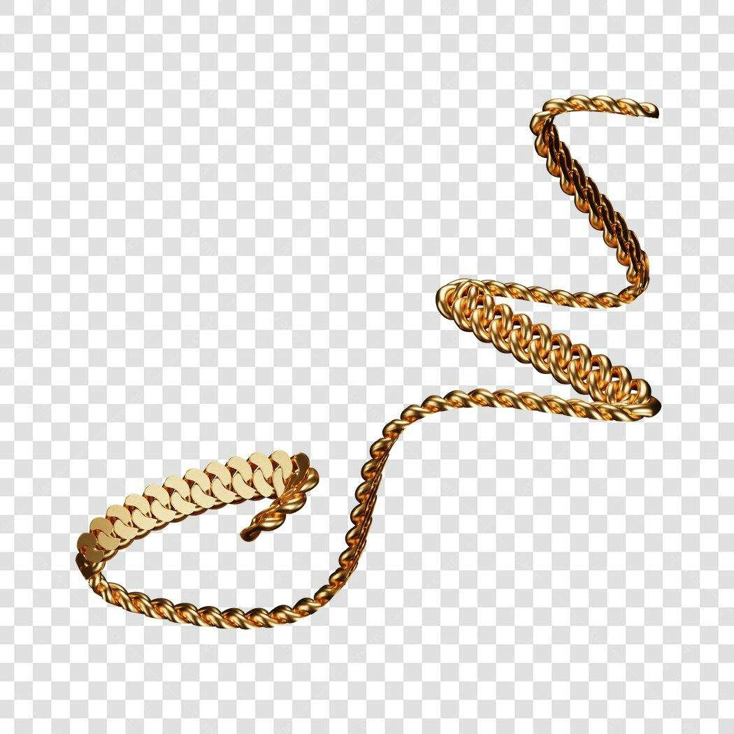 Icone de Corrente de Ouro PNG com fundo transparente