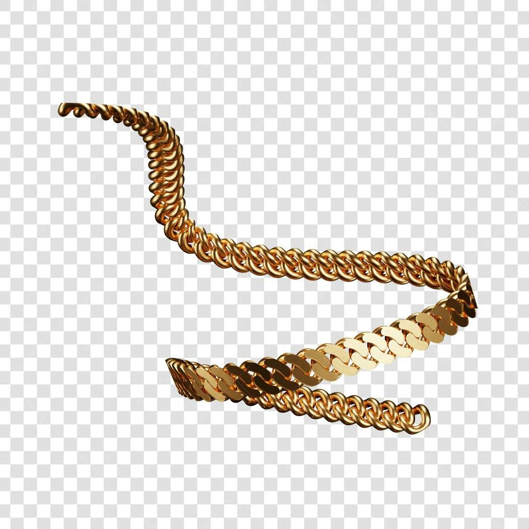 Icone de corrente dourada PNG com fundo transparente