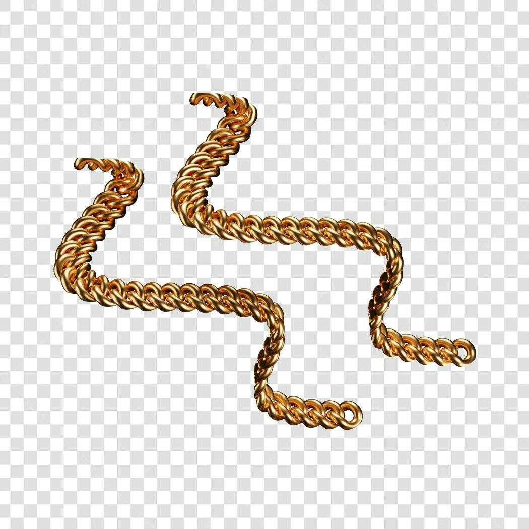 Icone de Corrente Dourada PNG com fundo transparente