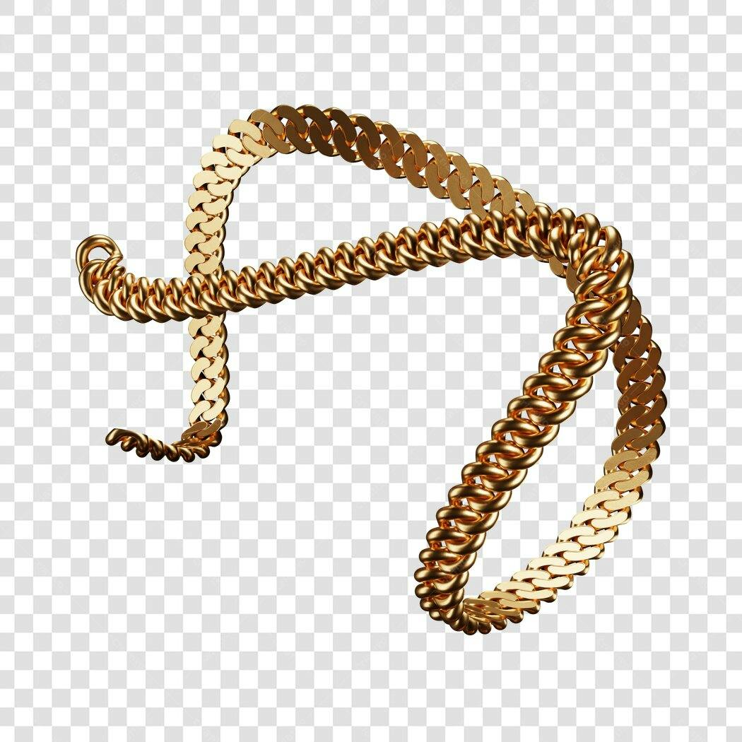 Icone Ouro Corrente PNG com fundo transparente