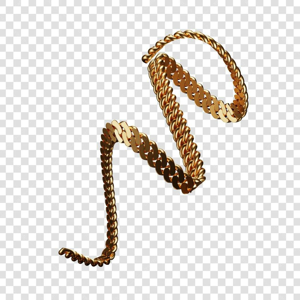Icone de corrente dourada PNG com fundo transparente