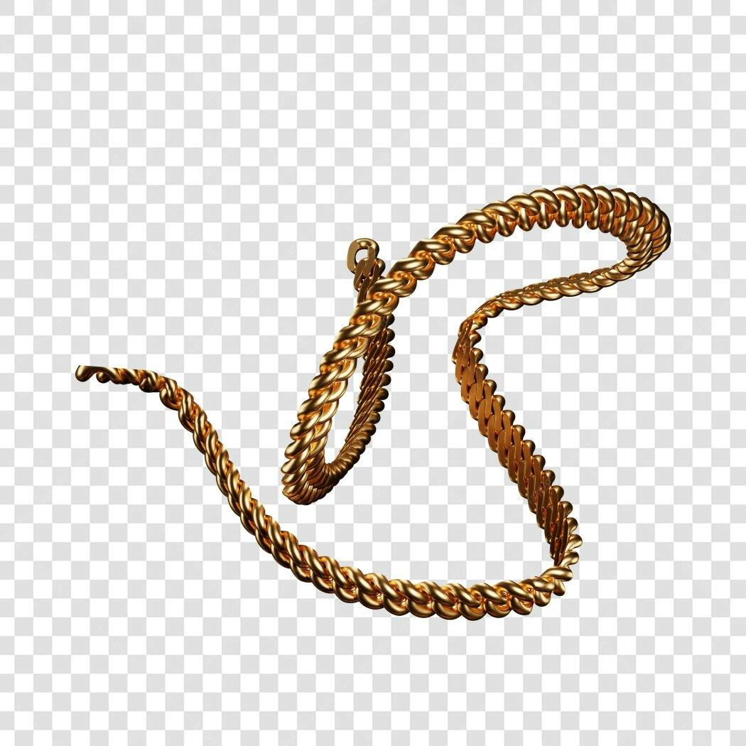 Icone de Corrente de Ouro PNG com fundo transparente