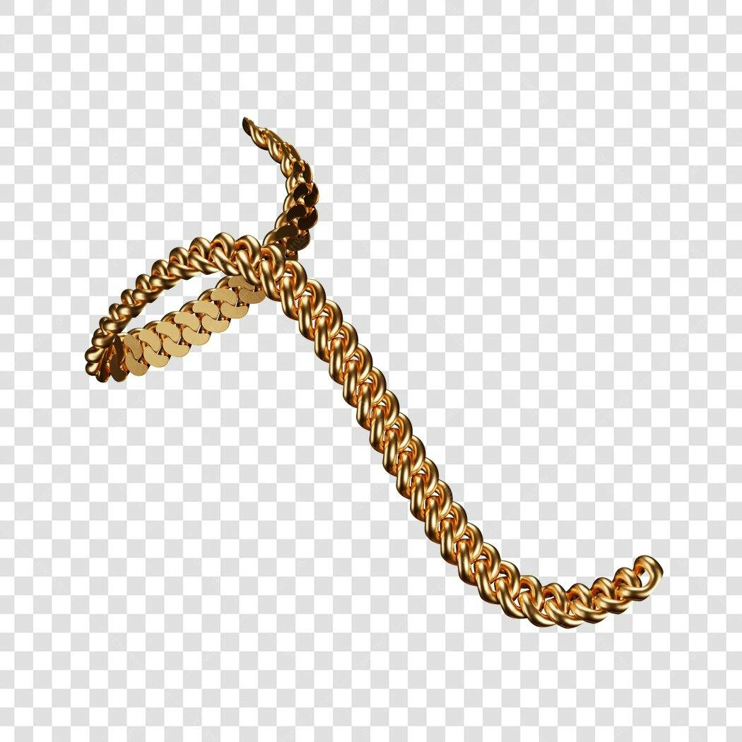 Icone de corrente dourada PNG com fundo transparente