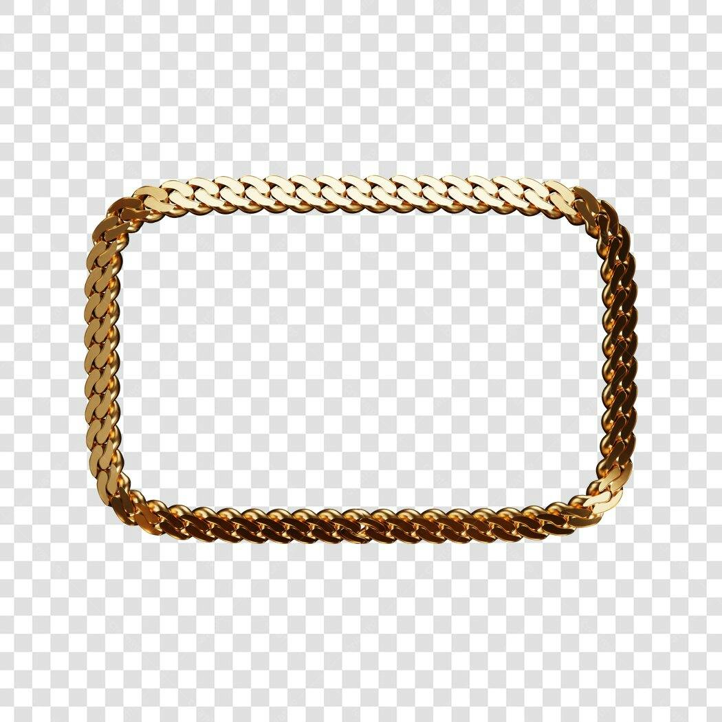 Moldura PNG com fundo transparente Ouro Luxo
