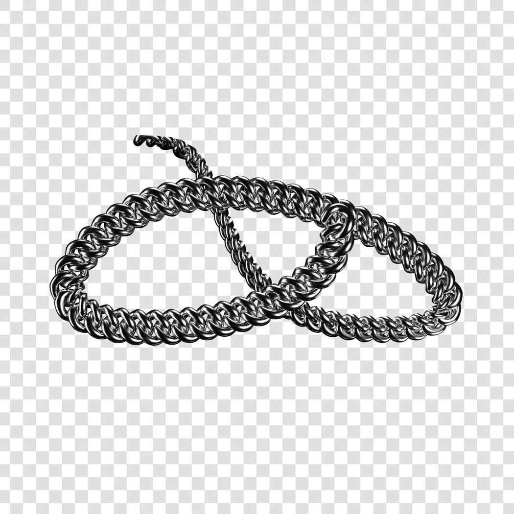 Icone de corrente metálica PNG com fundo transparente