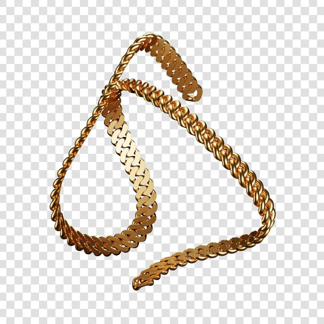 Icone de corrente dourada PNG com fundo transparente