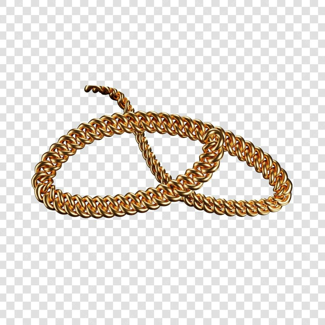Icone Ouro Corrente PNG com fundo transparente