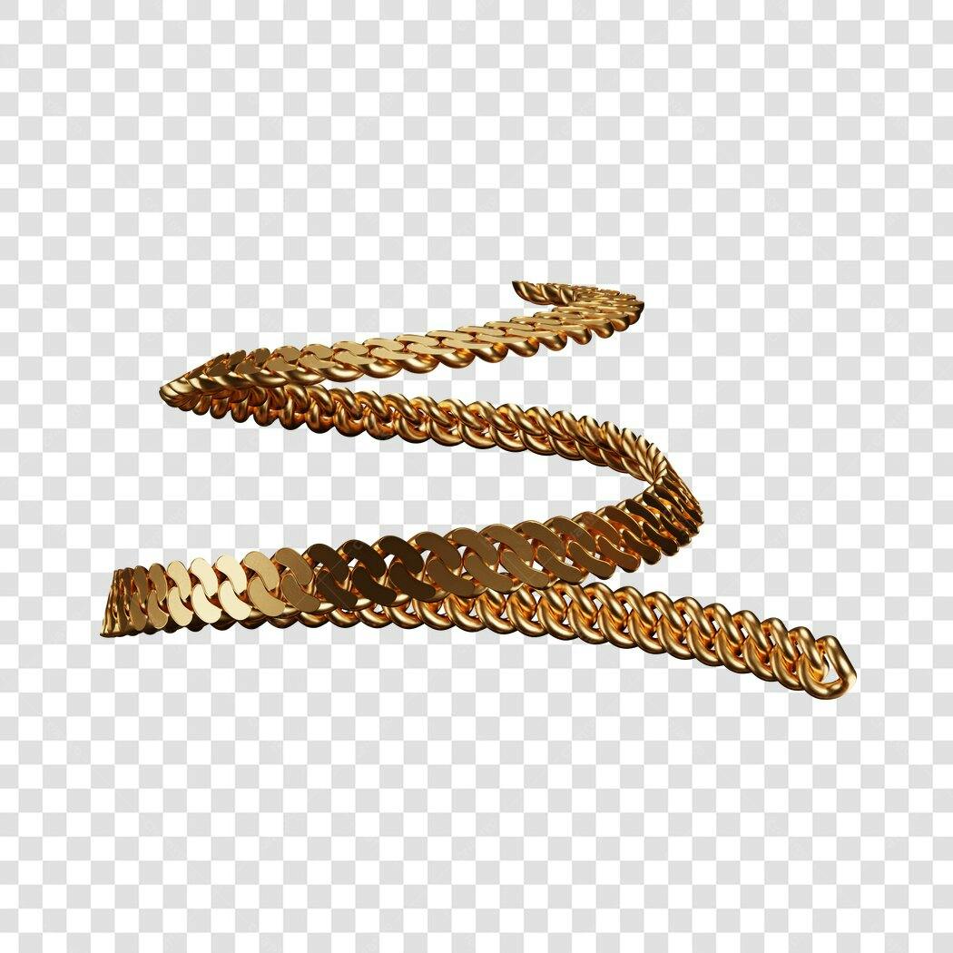 Icone de corrente dourada PNG com fundo transparente