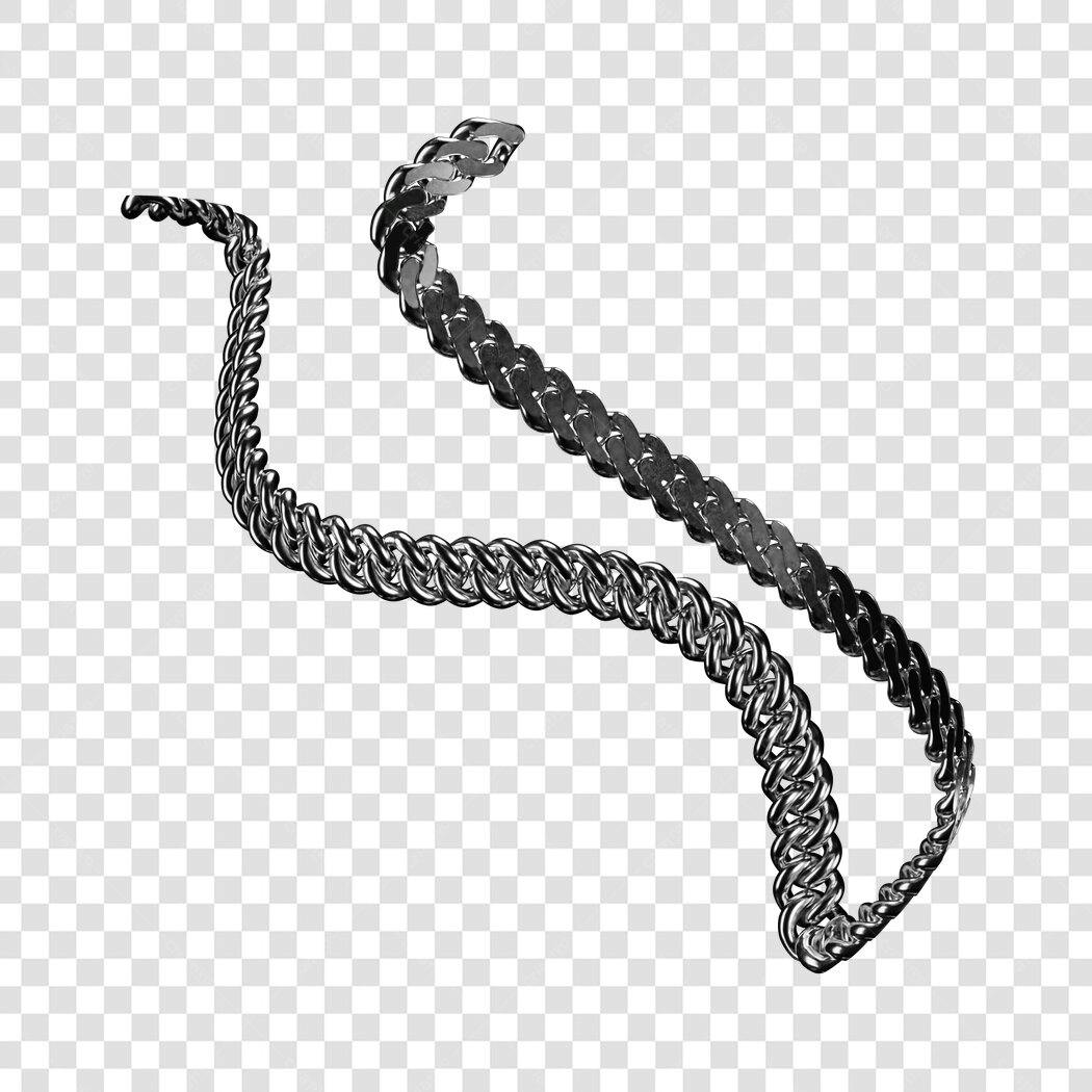 Icone Corrente de Metal Prata PNG com fundo transparente