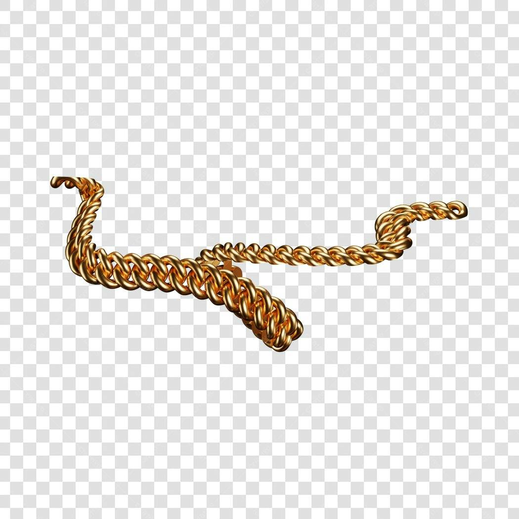 Icone de corrente dourada PNG com fundo transparente