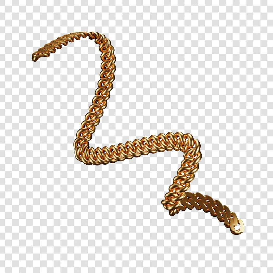 Icone de corrente dourada PNG com fundo transparente