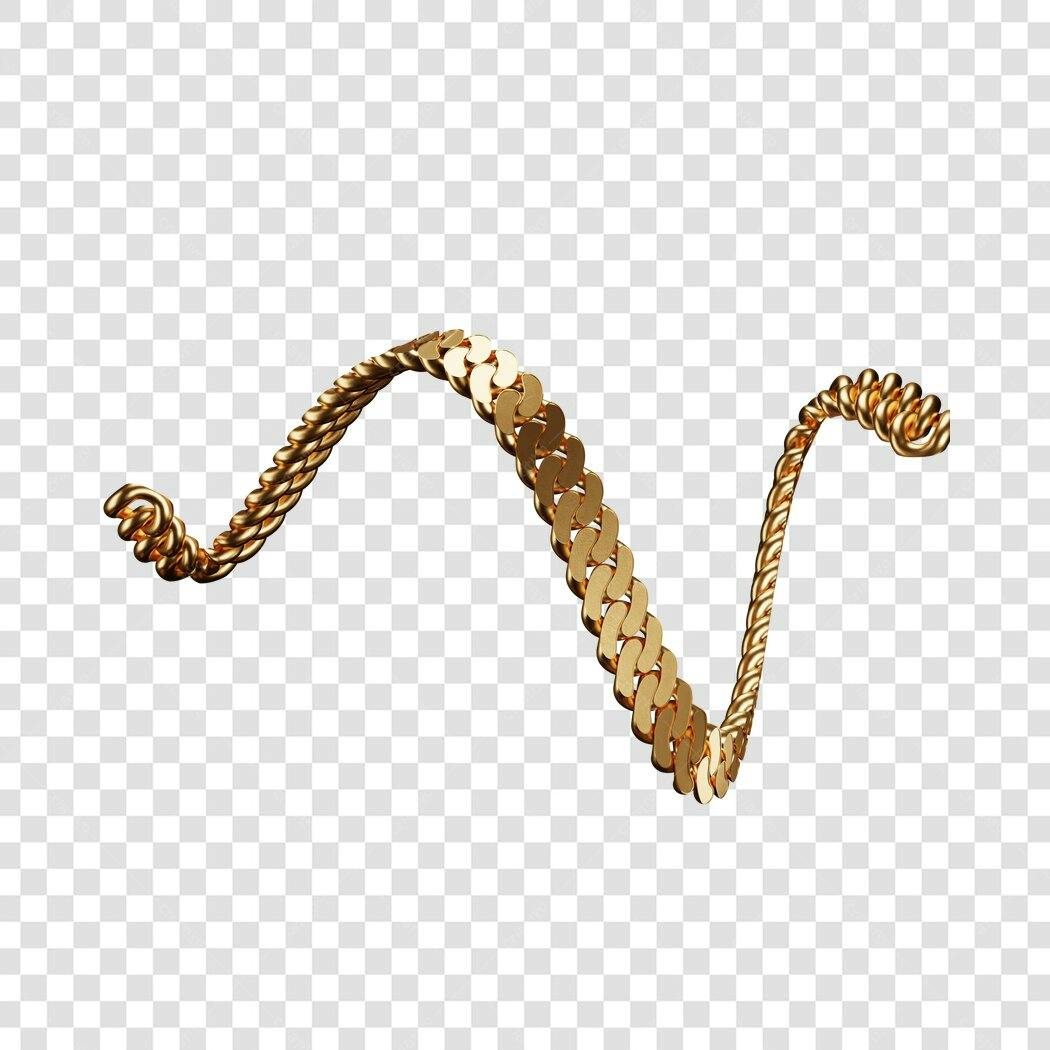 Icone Ouro Corrente PNG com fundo transparente