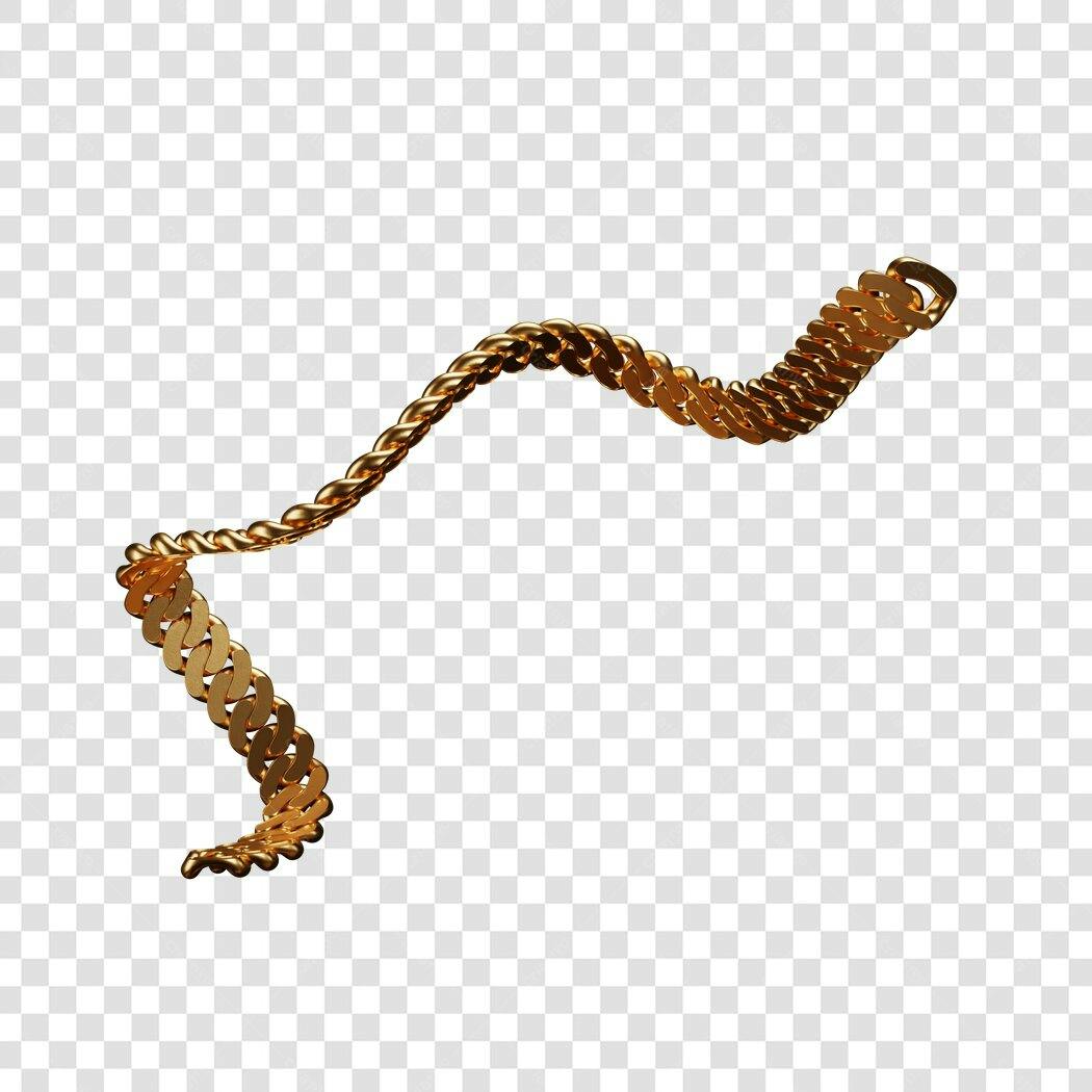 Icone de corrente dourada PNG com fundo transparente