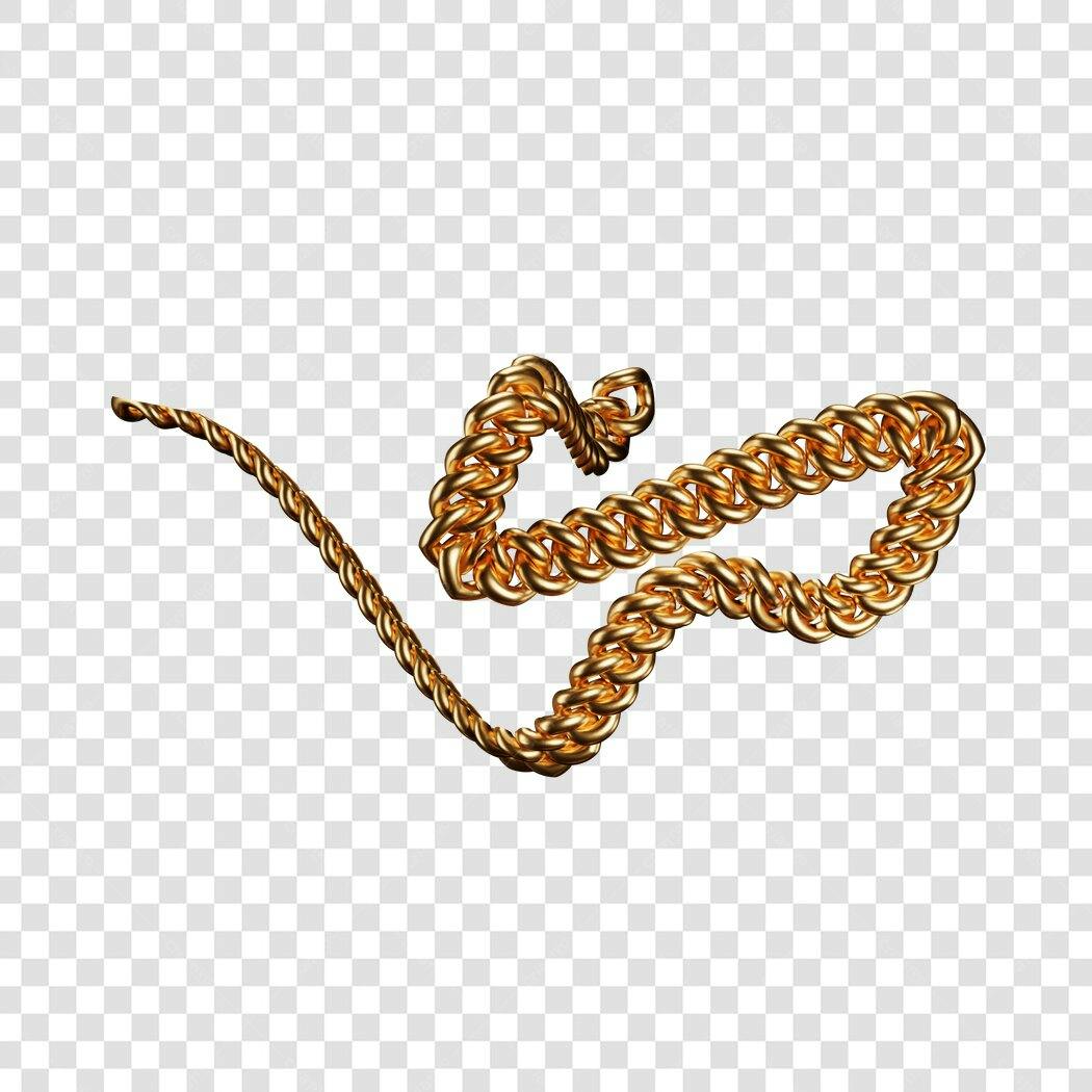 Icone Ouro Corrente PNG com fundo transparente