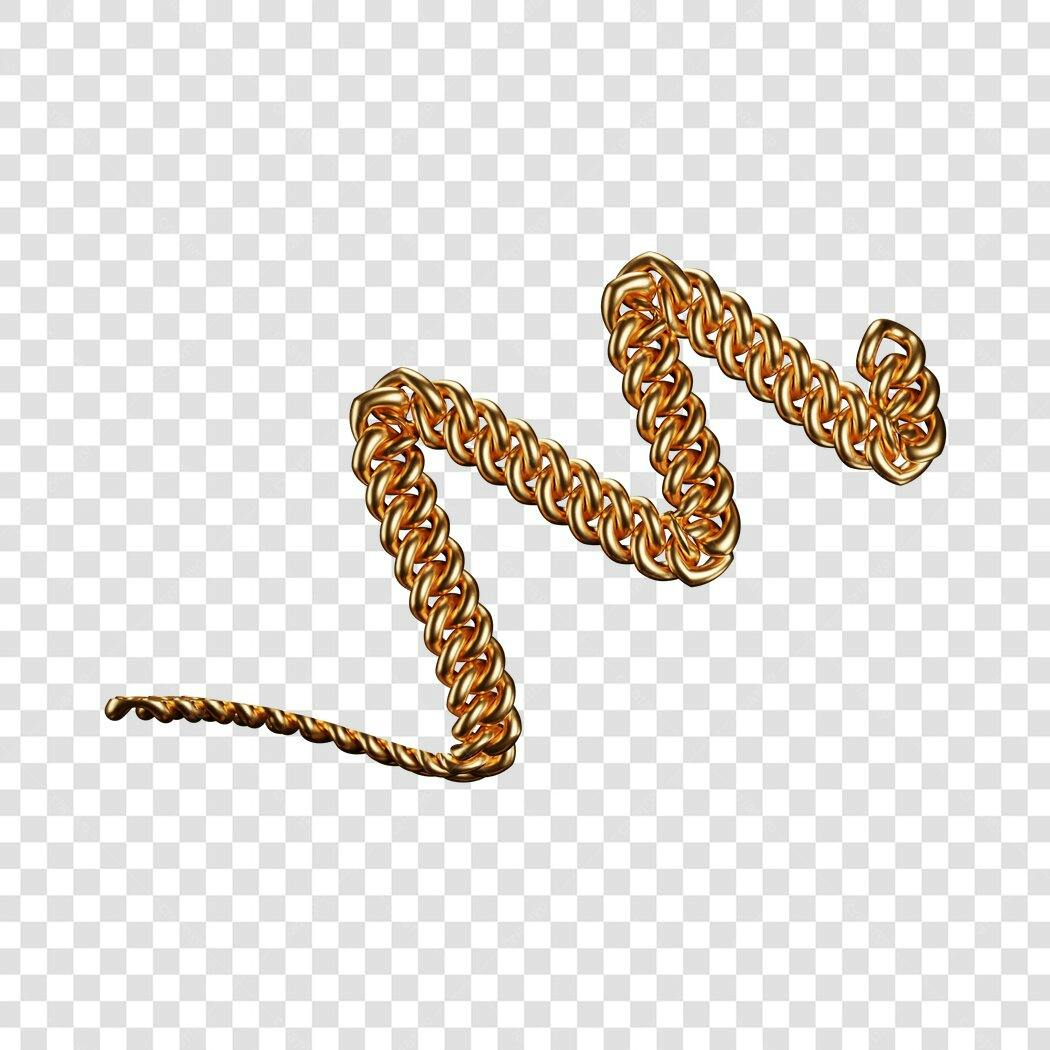 Icone de corrente dourada PNG com fundo transparente