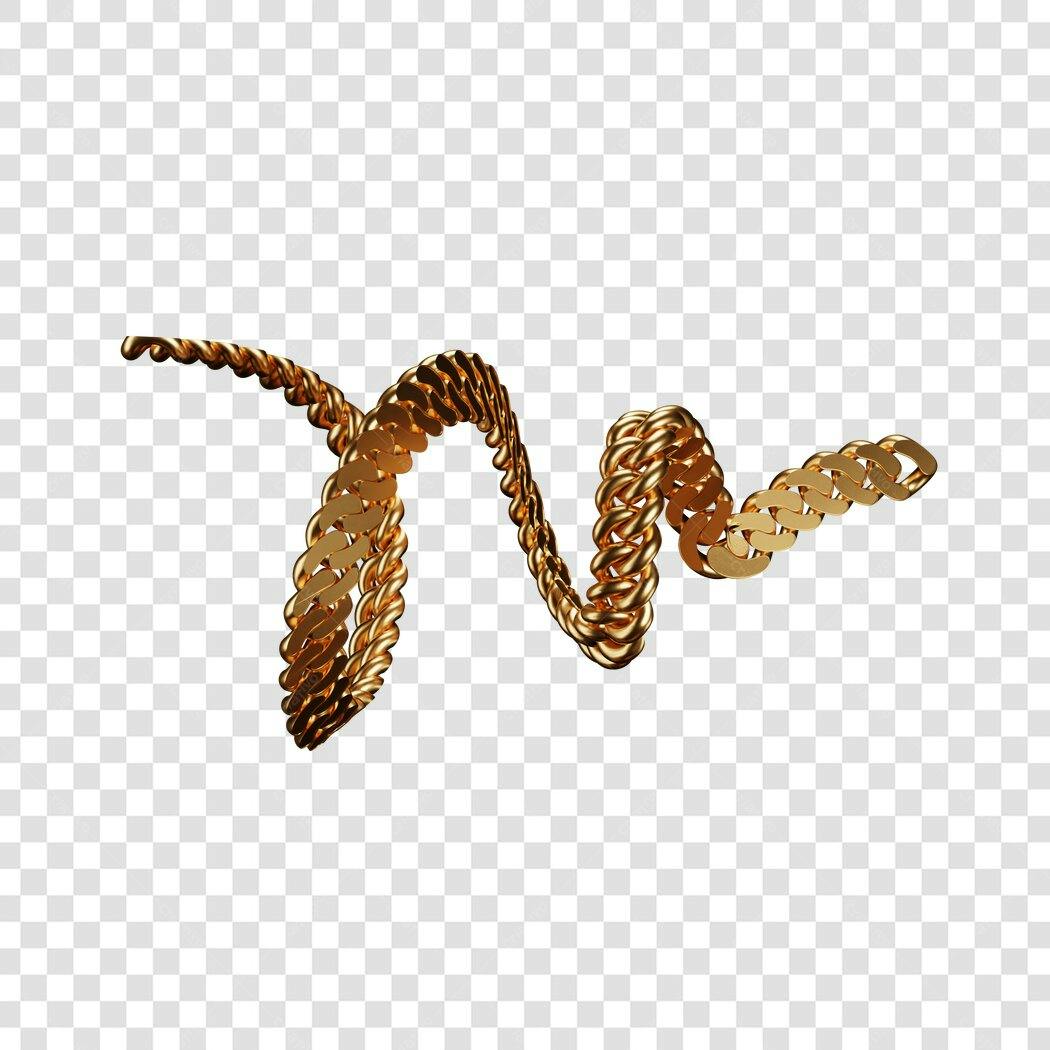 Icone Ouro Corrente PNG com fundo transparente
