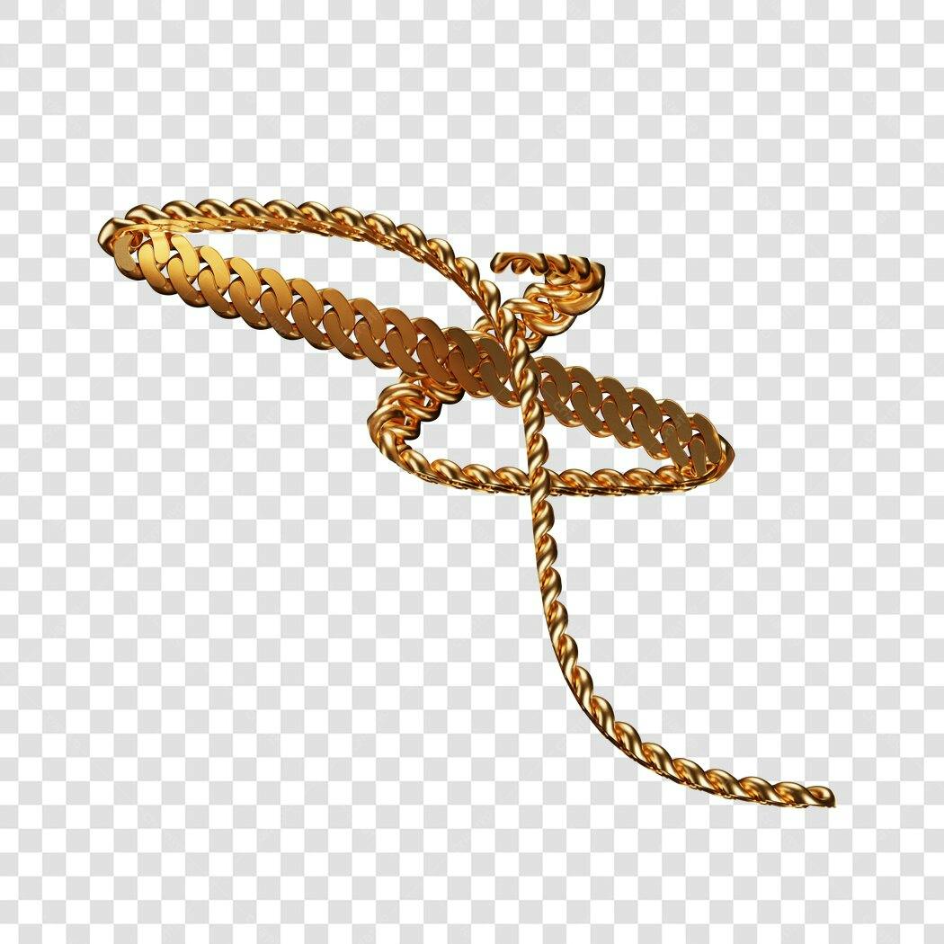 Icone de corrente dourada PNG com fundo transparente