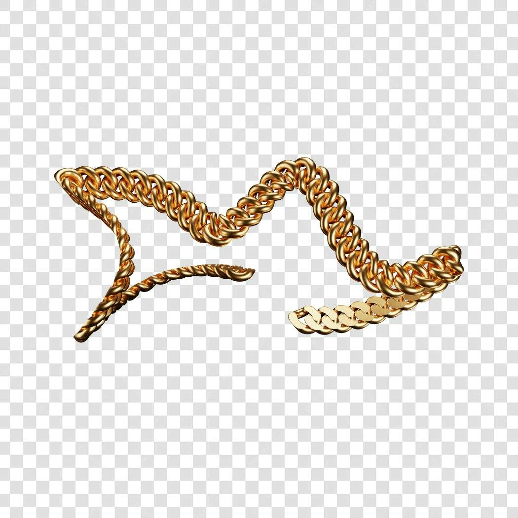 Icone Ouro Corrente PNG com fundo transparente