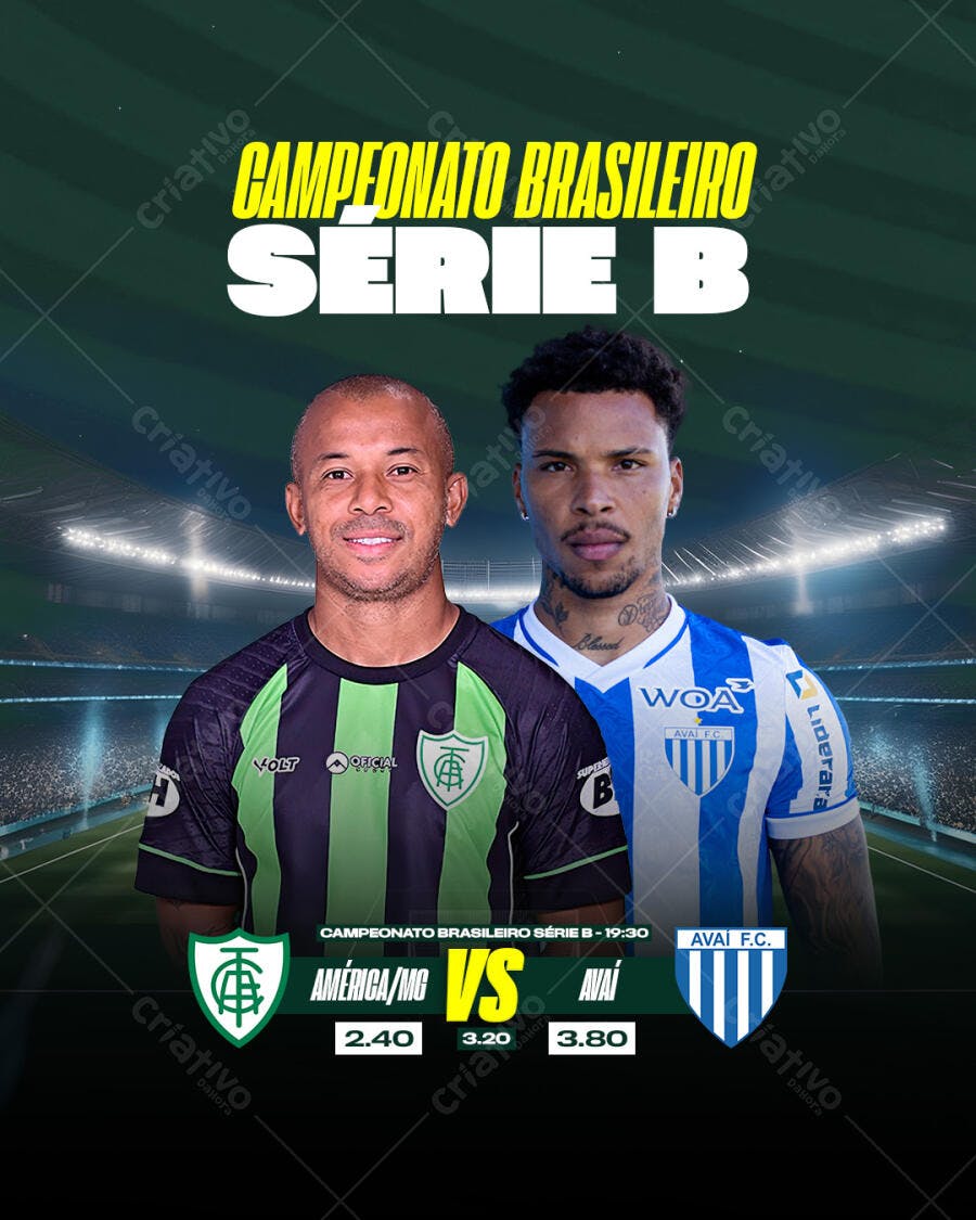Flyer Campeonato Brasileiro Série B PSD Editável