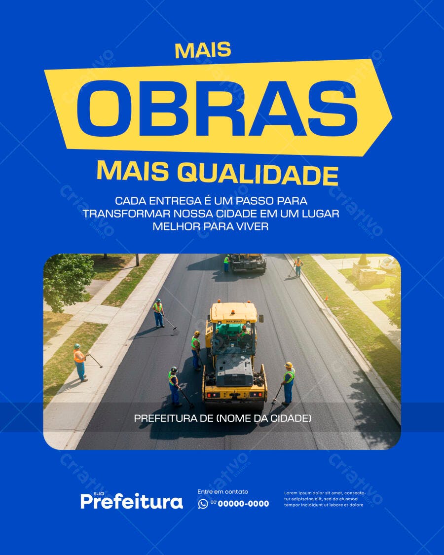 Flyer Obras Públicas PSD Editável