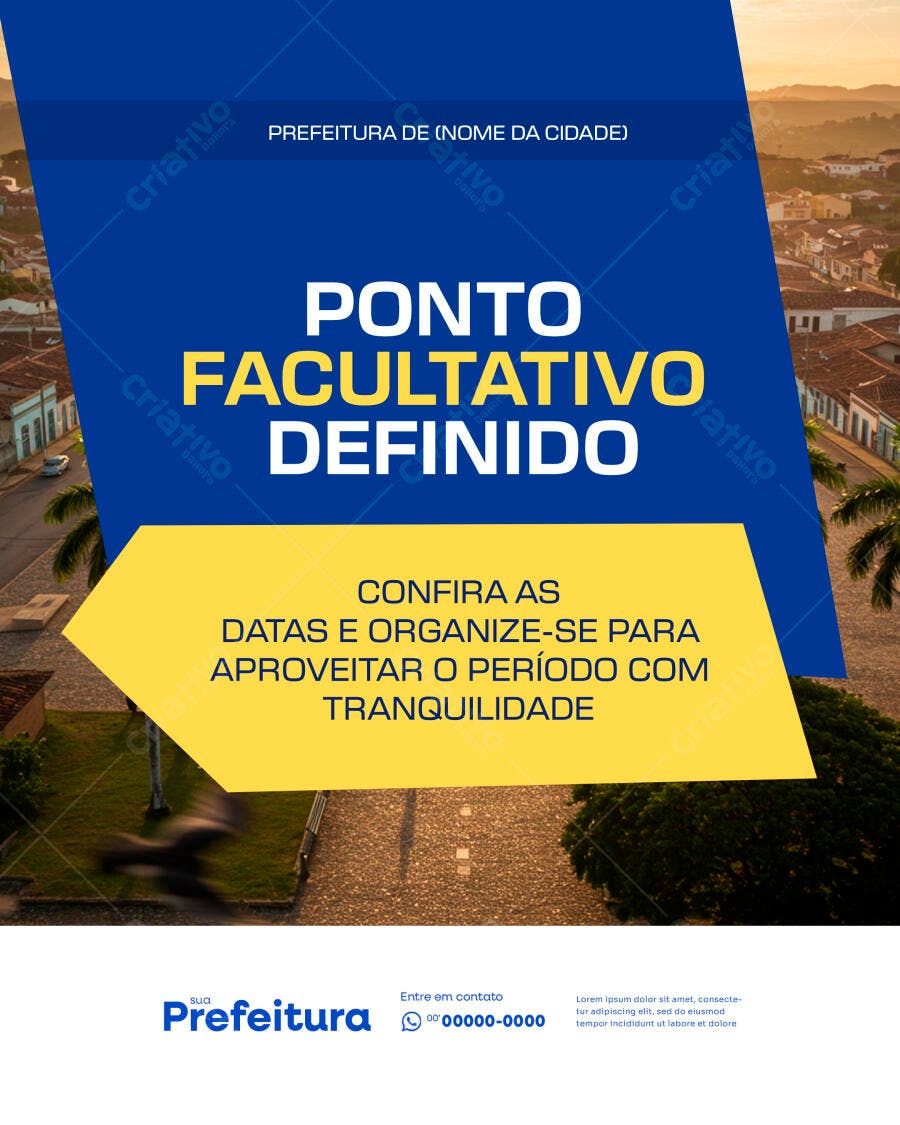 Flyer Prefeitura Ponto Facultativo PSD Editável