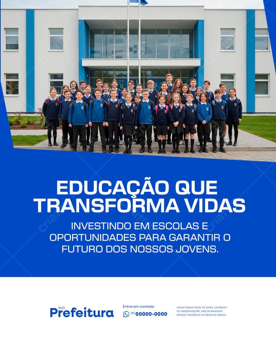 Flyer para Campanha Escolar PSD Editável