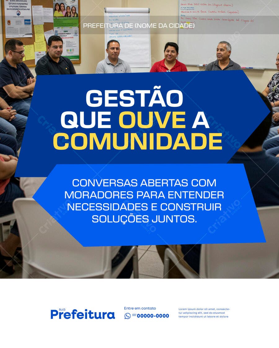 Flyer Prefeitura Gestão Comunitária PSD Editável
