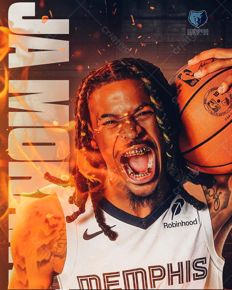 Poster Jogador Basquete Memphis PSD Editável