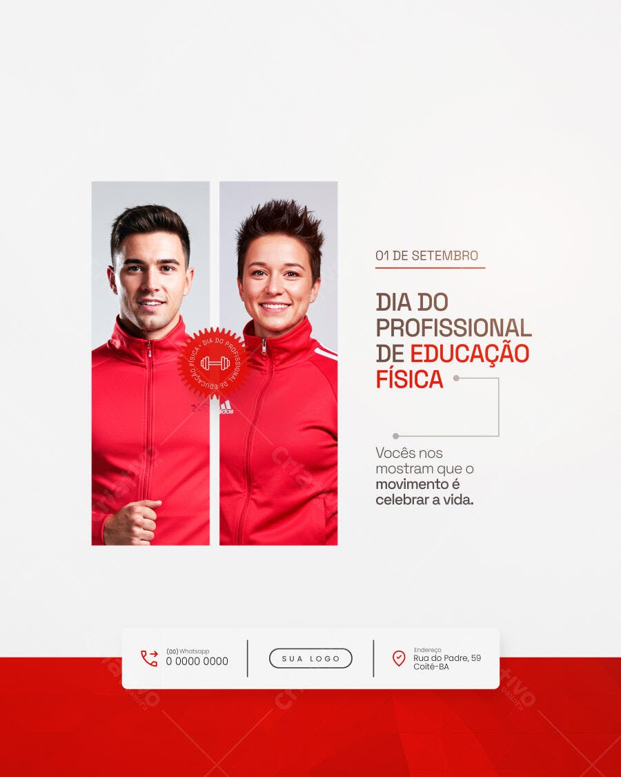 Post para Dia do Profissional de Educação Física PSD Editável