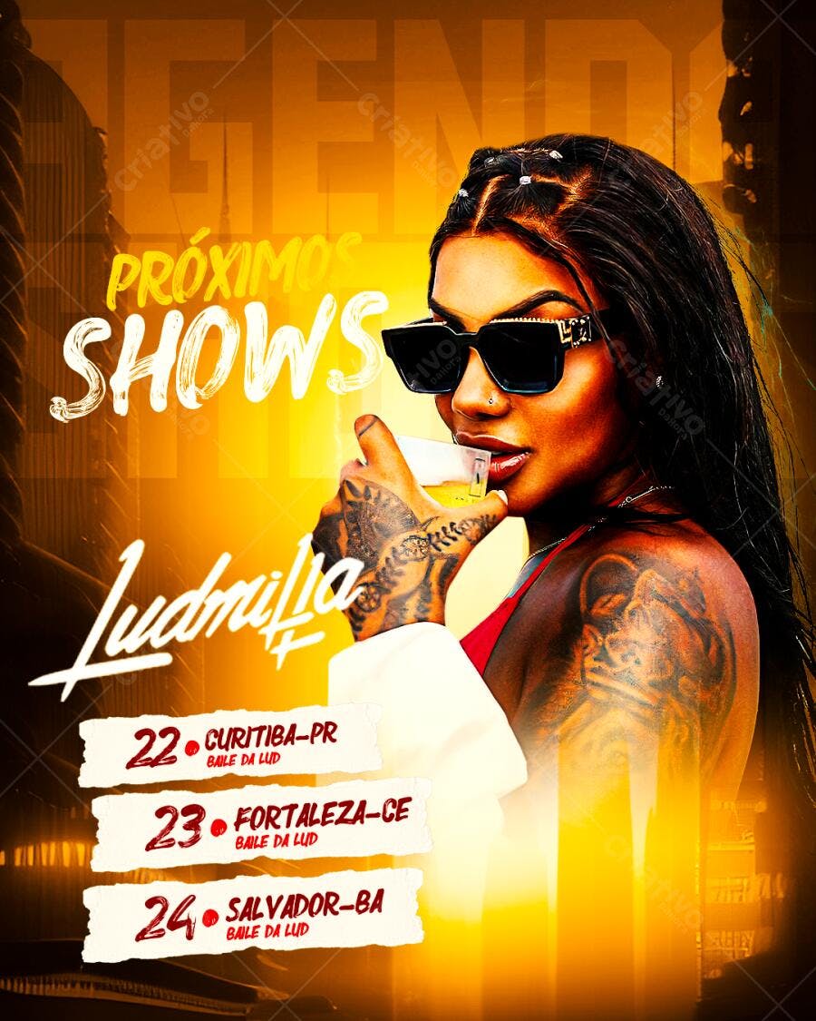 Flyer Shows Ludmilla PSD Editável