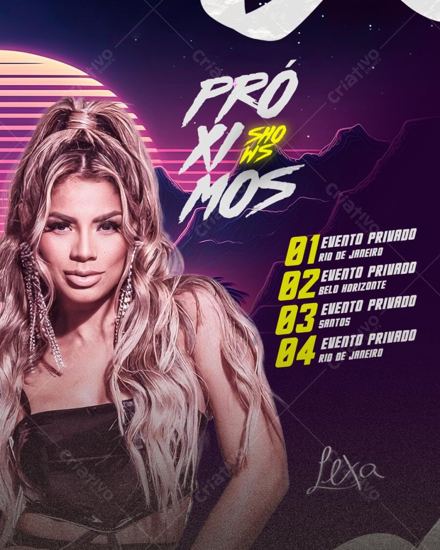 Flyer para Show da Lexa PSD Editável