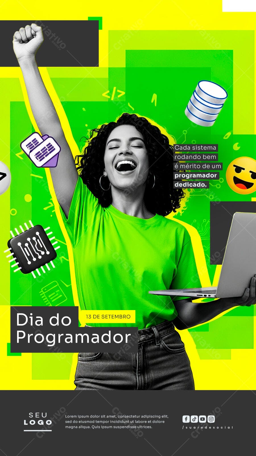 Flyer Dia do Programador PSD Editável
