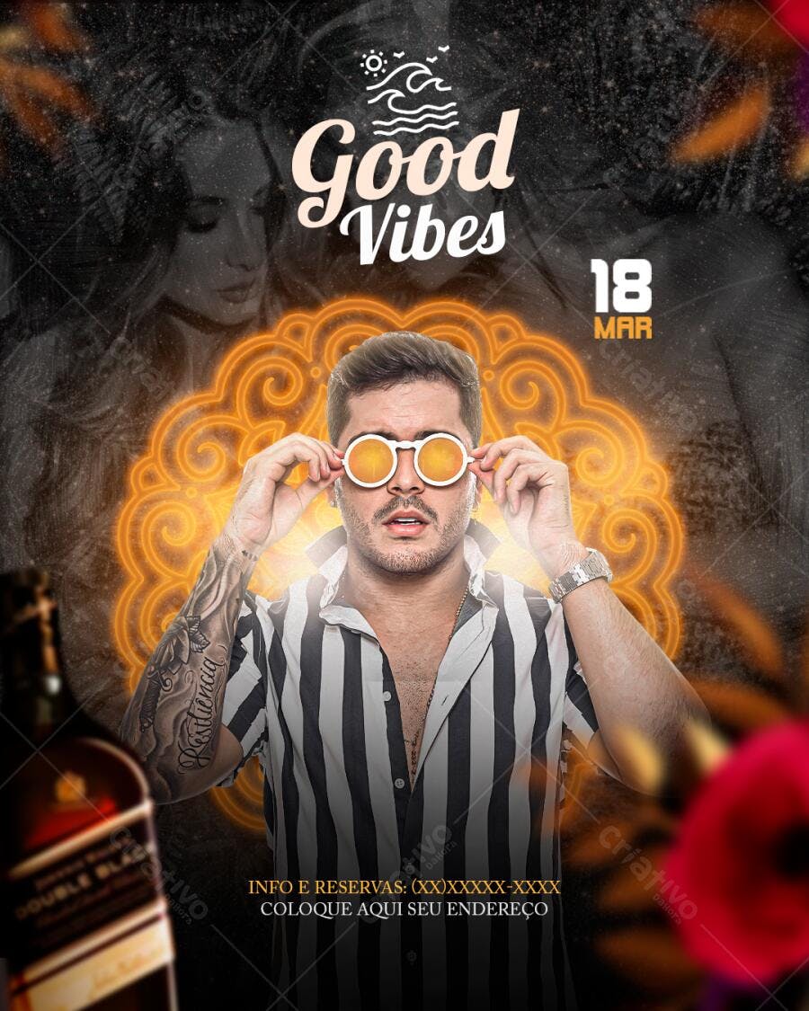 Flyer Festa Good Vibes PSD Editável