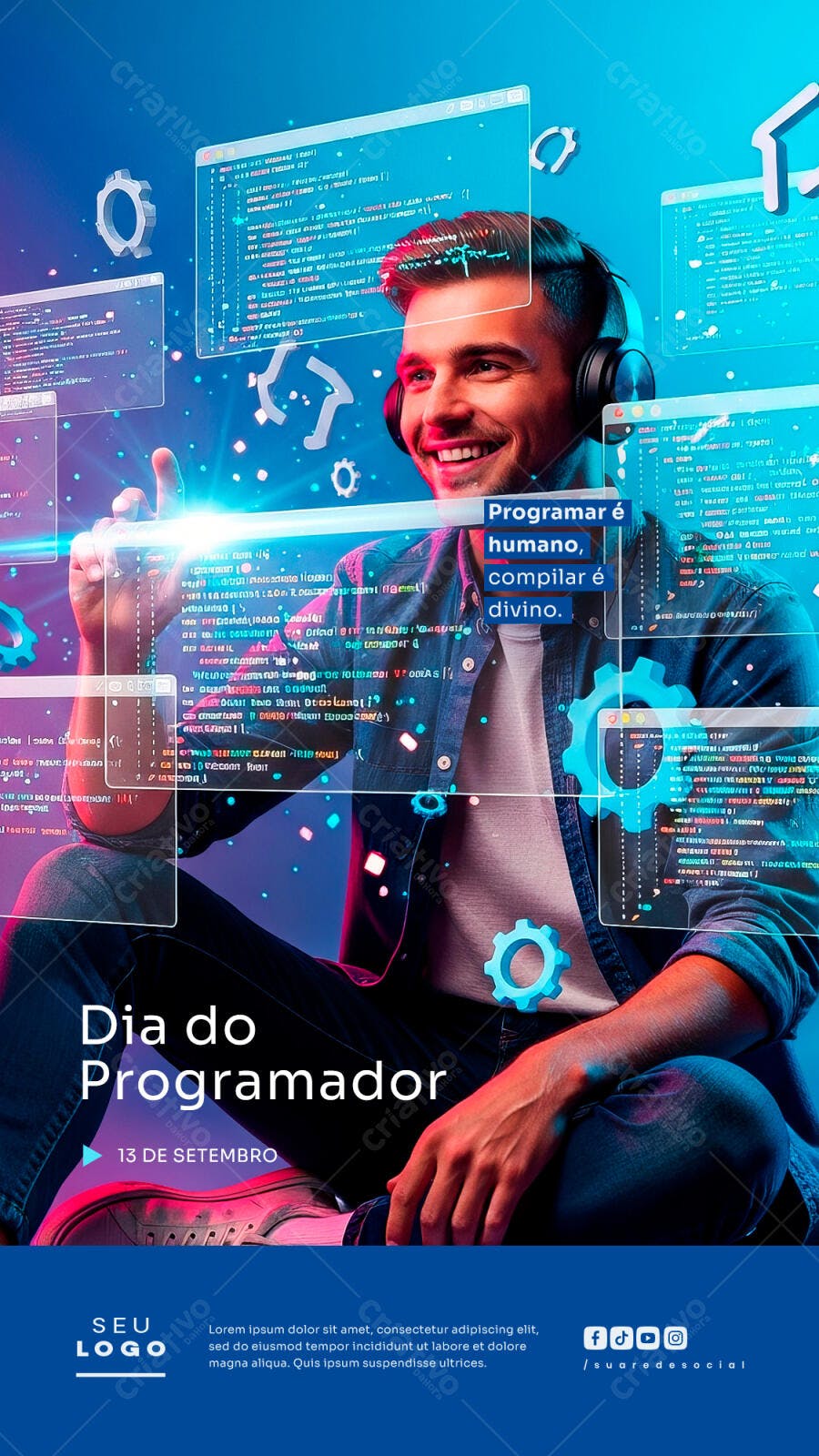 Flyer Dia do Programador PSD Editável