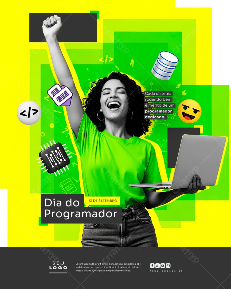 Flyer Dia do Programador PSD Editável