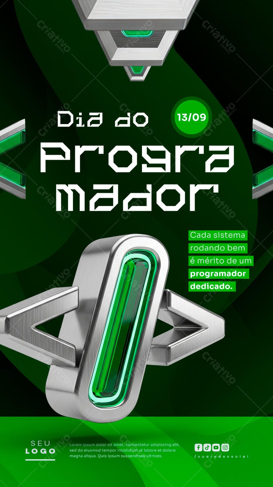 Flyer Dia do Programador PSD Editável