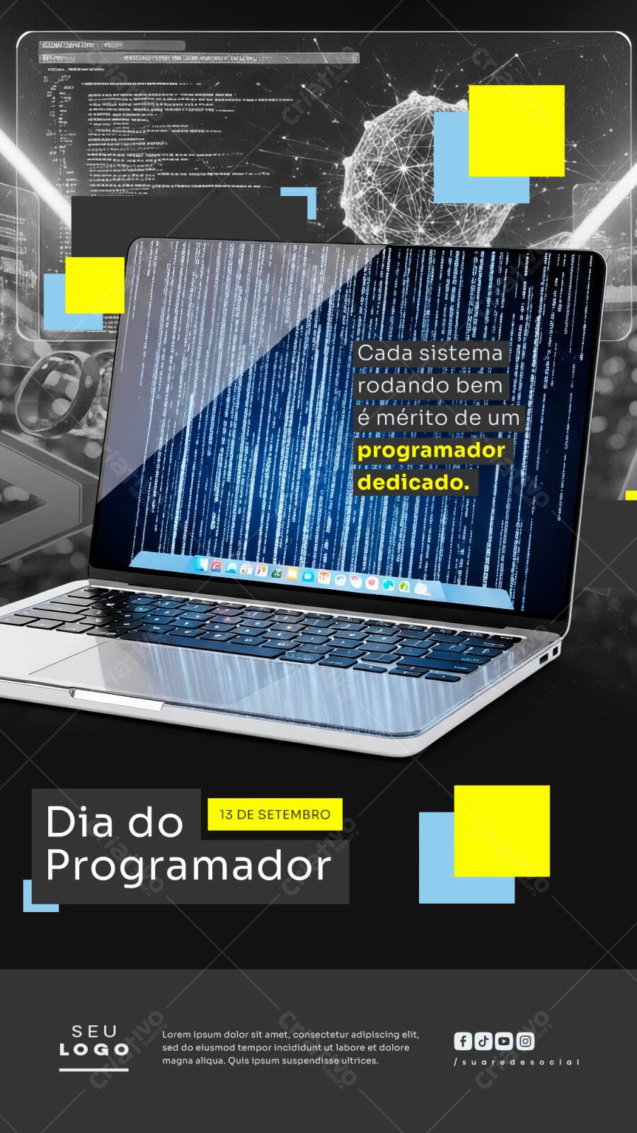Flyer Dia do Programador PSD Editável