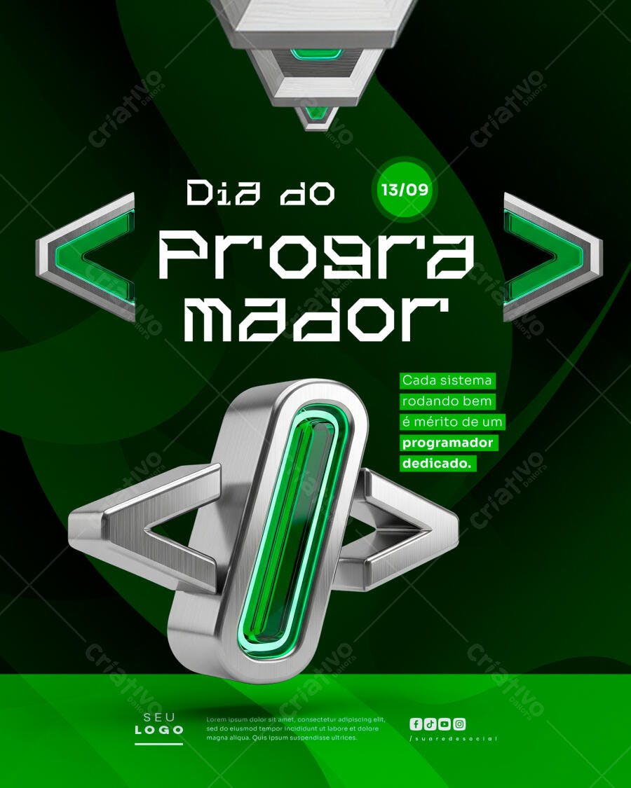 Flyer Dia do Programador PSD Editável