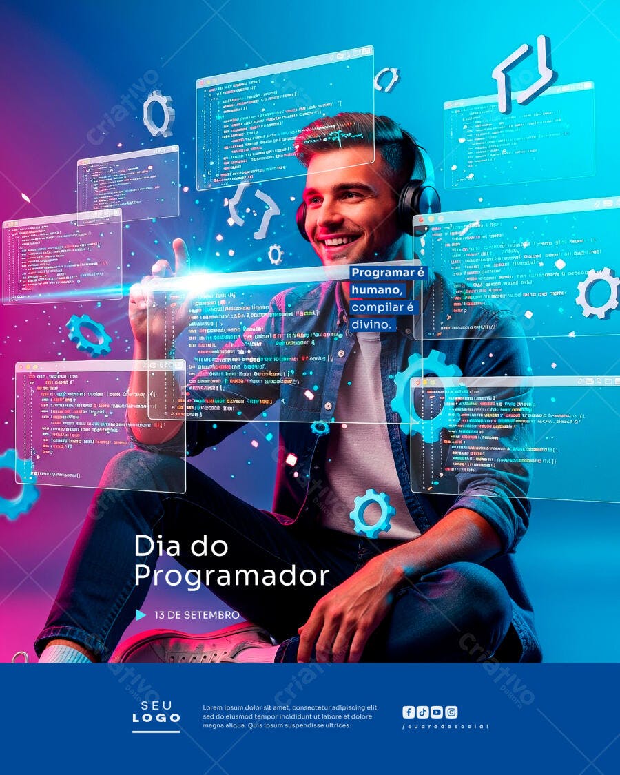 Flyer Dia do Programador PSD Editável