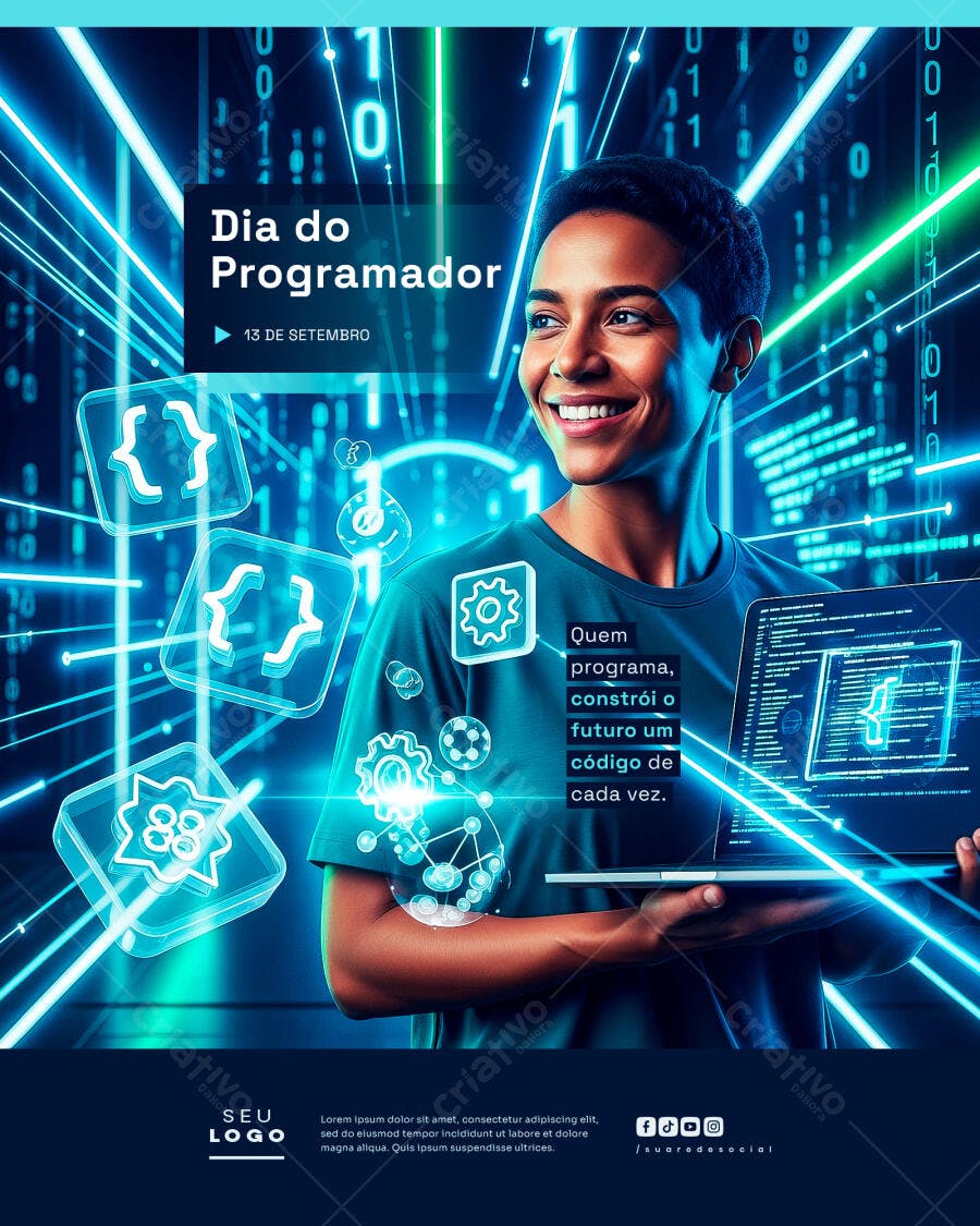 Flyer Dia do Programador PSD Editável